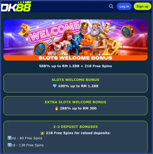 Panel pek aluan slot Panel pek aluan slot dengan bonus 100% sehingga RM 1,288, bonus tambahan 288% sehingga RM 300 serta deposit 80 dan 138 putaran percuma